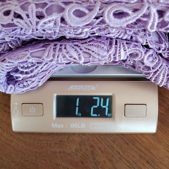 Rubber Ducky Lavender Tatting Lace Sleeveless V Neck Sheath Dress - Picture 11 of 11